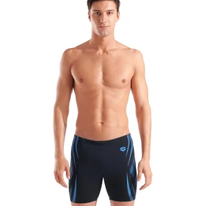 Bañador mid jammer arena Performance para hombre Poseidonia - Negro/Turquesa
