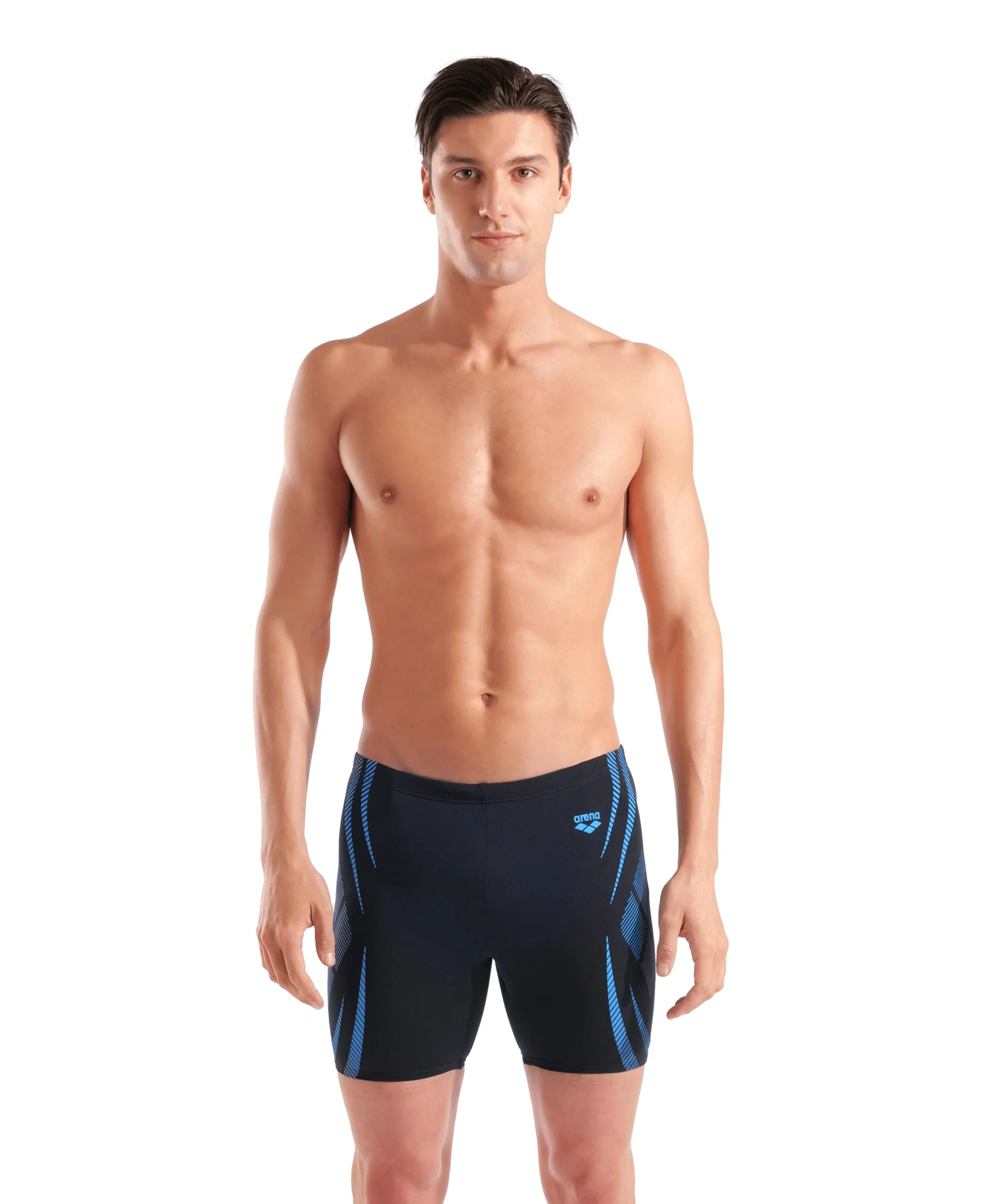 Bañador mid jammer arena Performance para hombre Poseidonia - Negro/Turquesa