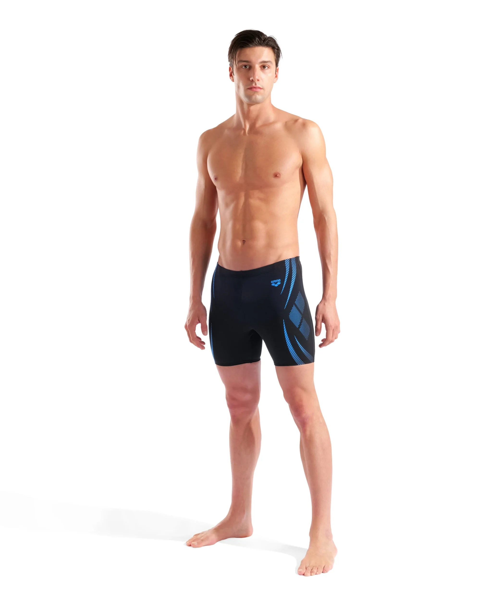 Bañador mid jammer arena Performance para hombre Poseidonia - Negro/Turquesa - Imagen 5