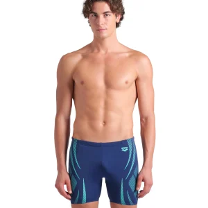 Bañador mid jammer arena Performance para hombre Poseidonia Azul Marino - Agua