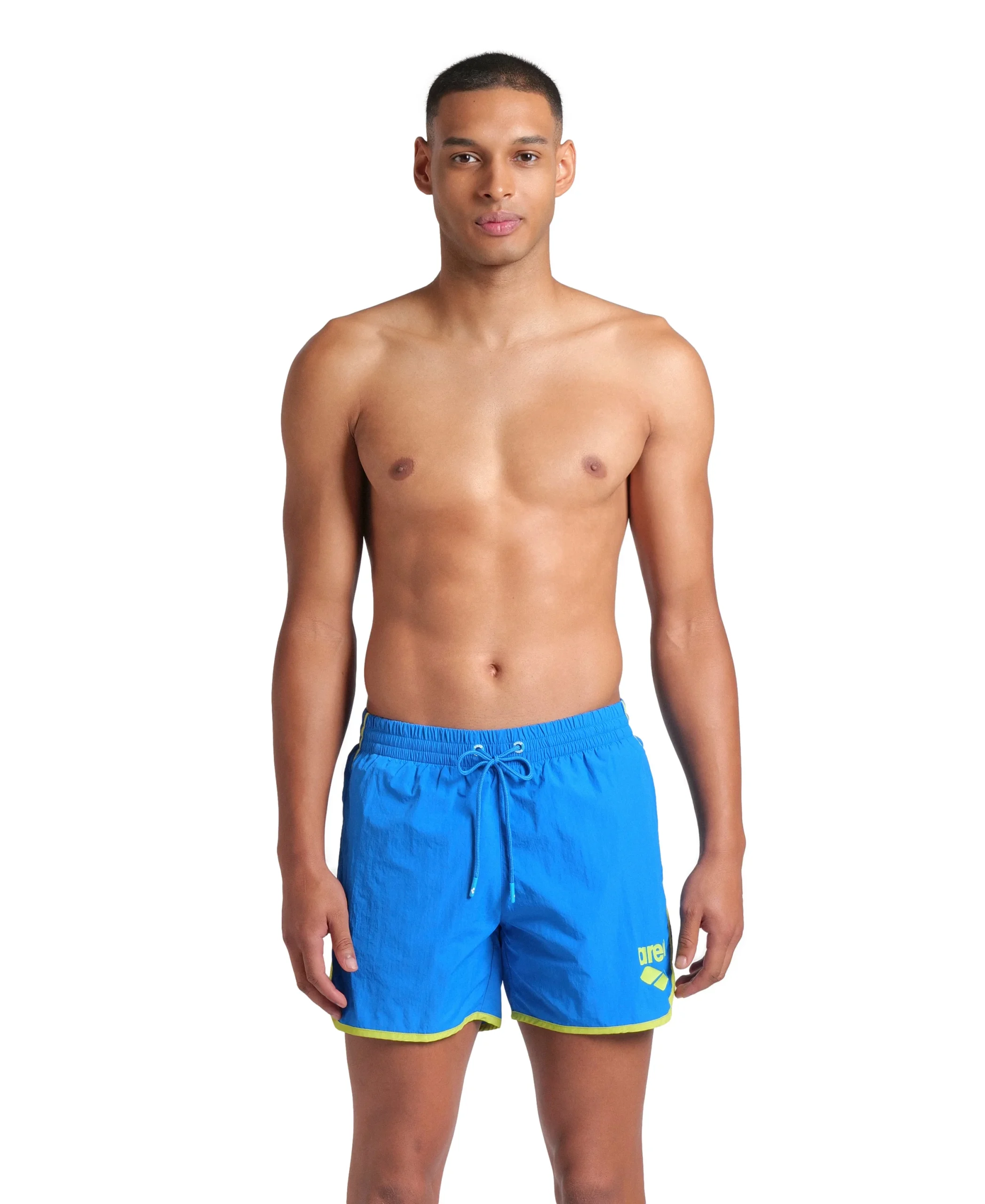 Short de playa arena para hombre Logo Borders China Azul