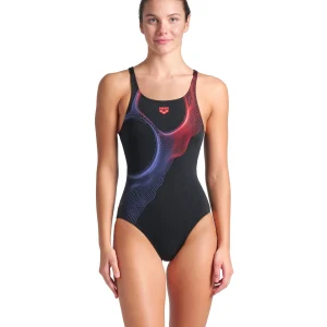 Bañador con sostén arena Performance para mujer Ripples U Back Negro - Negro