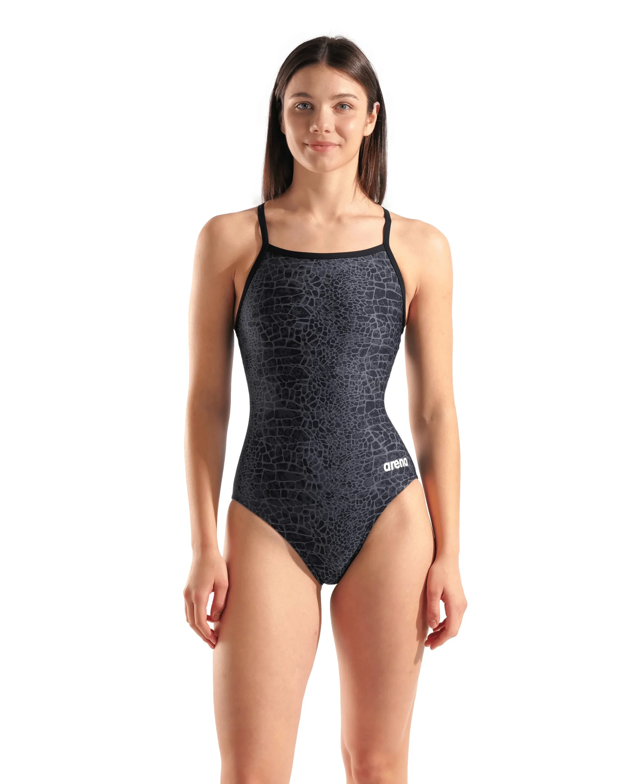 Bañador arena Performance Snakeskin Lightdrop Back para mujer - Negro/Team