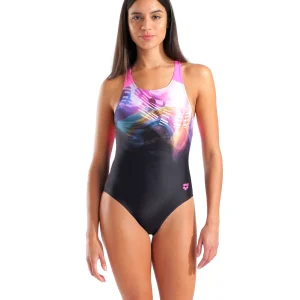 Bañador arena Feel Dreaming V Back para mujer - Negro/Impactante