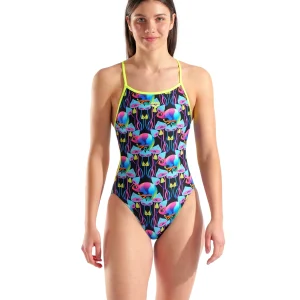 Bañador arena Performance Multi Chameleons Lace Back para mujer