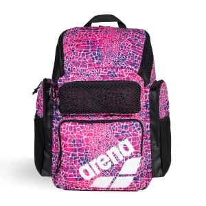 Mochila para viajes deporte y natación arena One Go Allover 45L Snake Pink