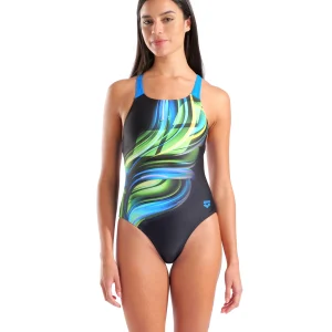 Bañador con sostén arena Feel Bloom Swim Pro Back para mujer - Multicolor Negro
