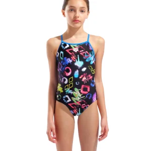 Bañador arena Feel Graffiti Light Drop Back para niña - Multicolor Negro