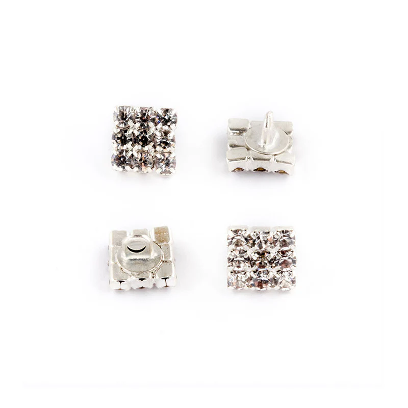 Bot贸n Cristales Cuadrado Plateado - Imagen 4