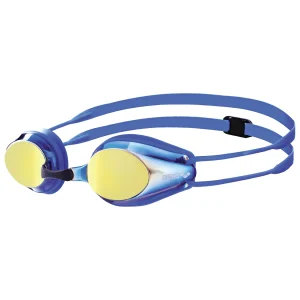 Gafas de natación para competición arena para niños Tracks Mirror Junior  - Azul/Amarillo/Revo