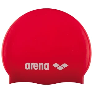 Gorro de natación arena para niños Classic Silicone Junior - Rojo Blanco