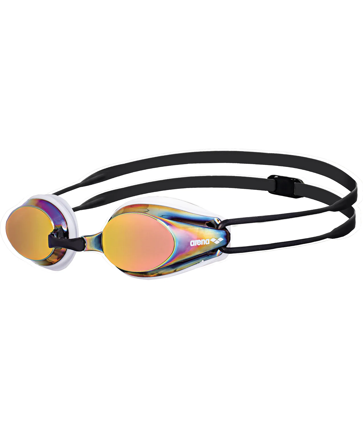 Gafas de nataci贸n para competici贸n arena unisex Tracks Mirror - Blanco/Rojo Revo