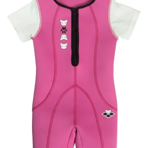 Traje de neopreno arena para niños AWT - Fucsia/Blanco