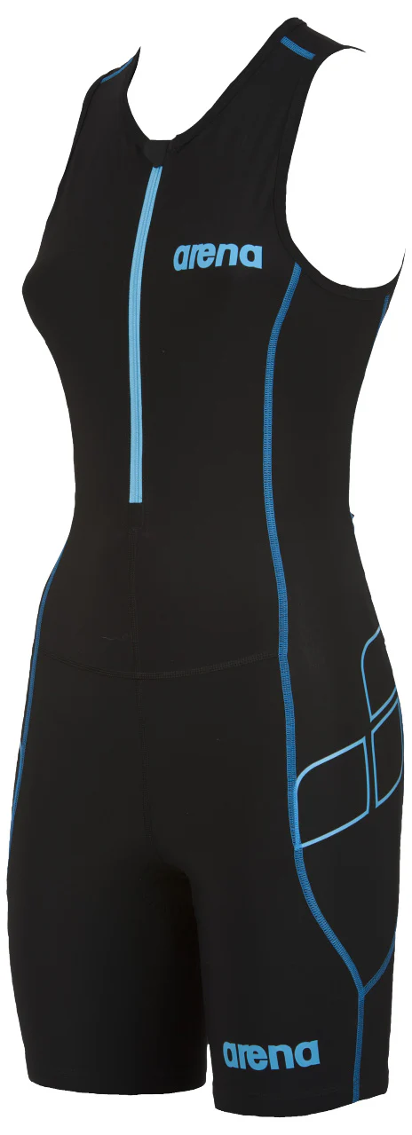 BAÑADOR MUJER TRI SUIT ST FRONT ZIP - BLACK/TURQUOISE