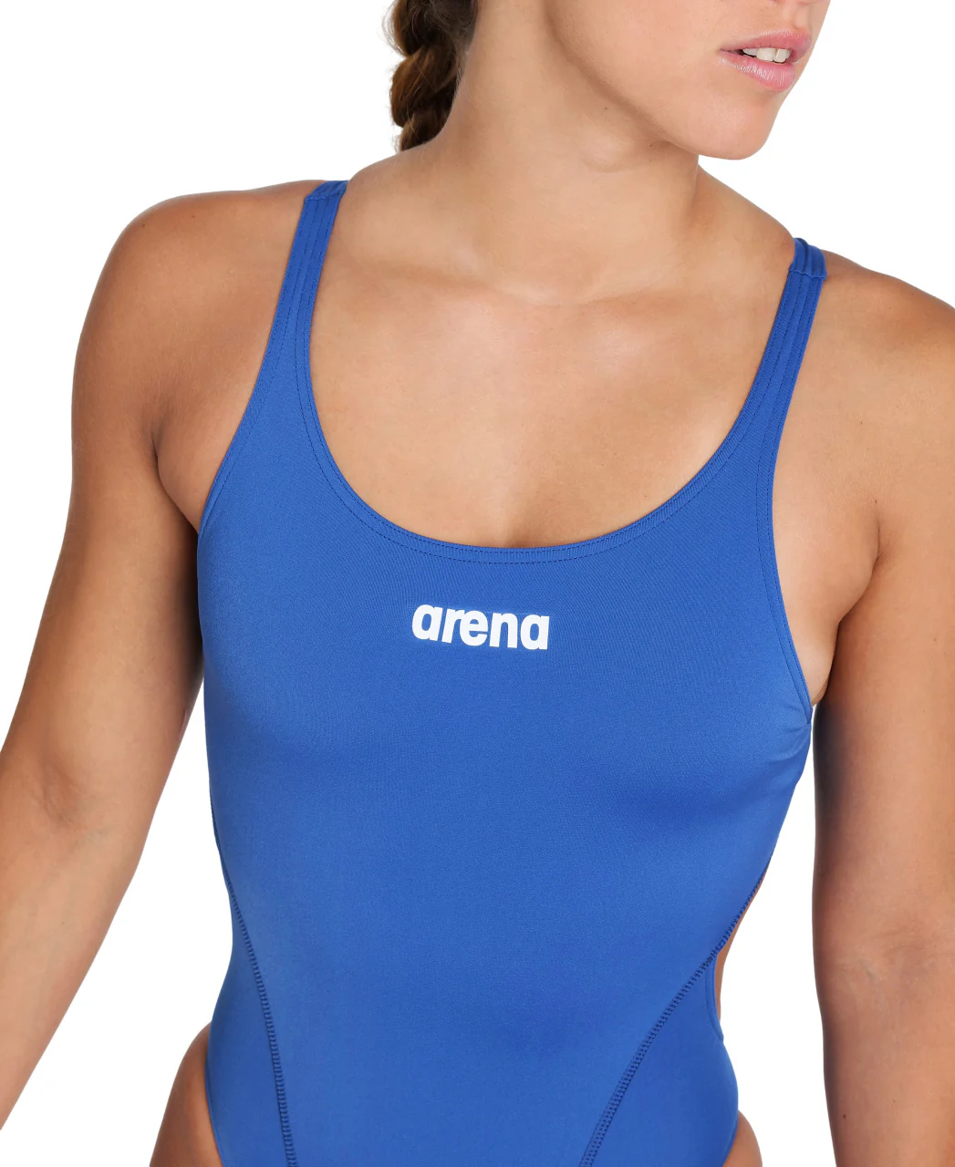 Bañador liso arena Performance para mujer Swim Tech Team - Royal/Blanco - Imagen 3