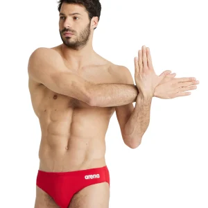 Bañador slip liso arena Performance para hombre Team - Rojo Blanco