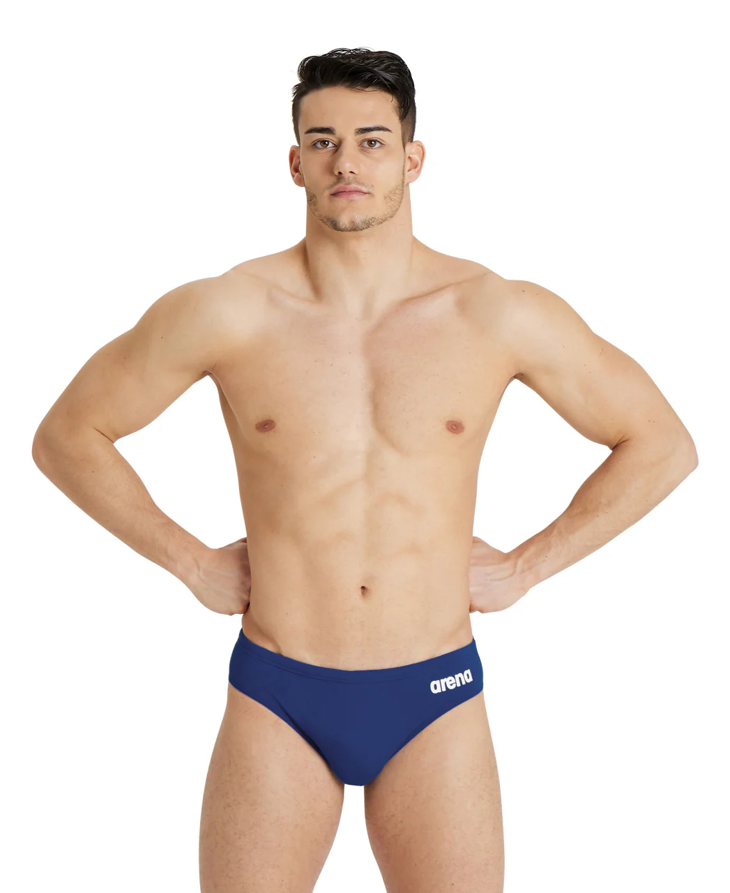 Bañador slip liso arena Performance para hombre Team - Marino/Blanco