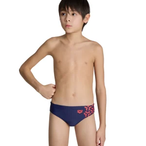 Bañador slip arena Feel para niño Kikko V Azul Marino/Flúor Rojo