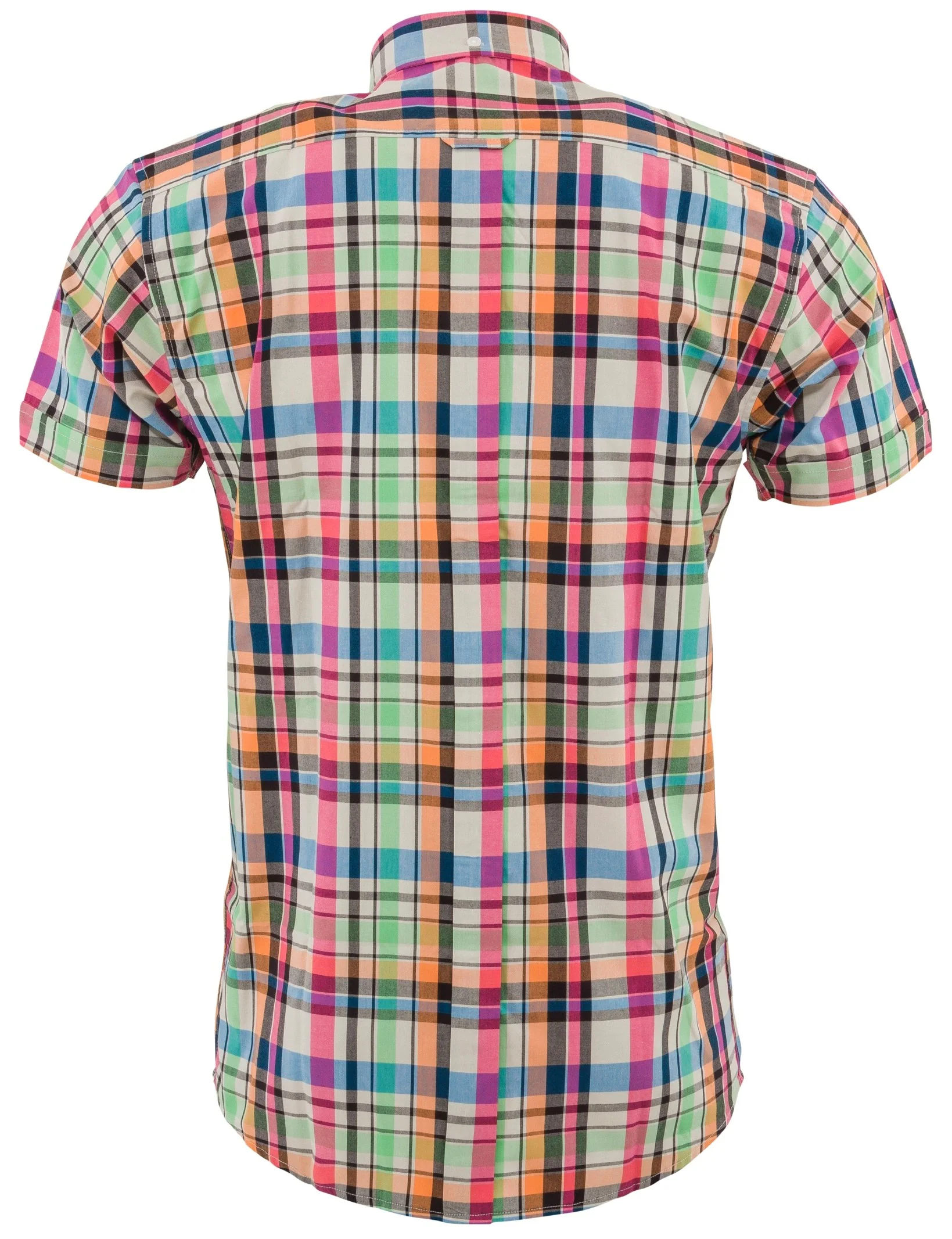 Relco Mens Multi Checked Short Sleeved Button Down Shirts - Imagen 3