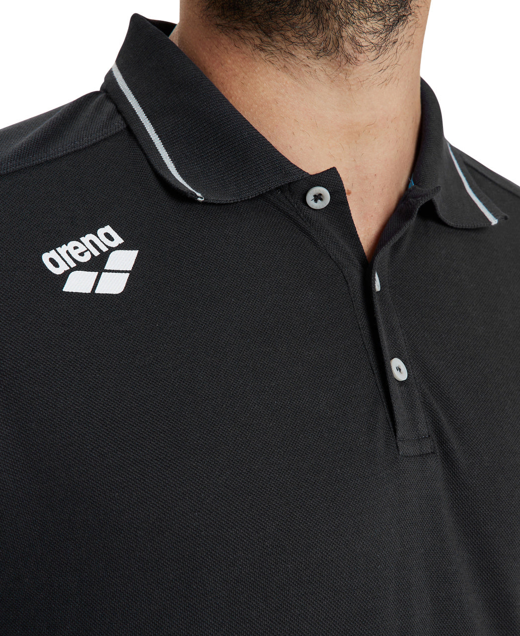 Polo deportivo Team Poloshirt Solid Cotton - Negro - Imagen 3
