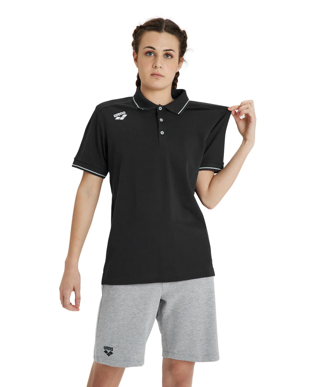Polo deportivo Team Poloshirt Solid Cotton - Negro - Imagen 4