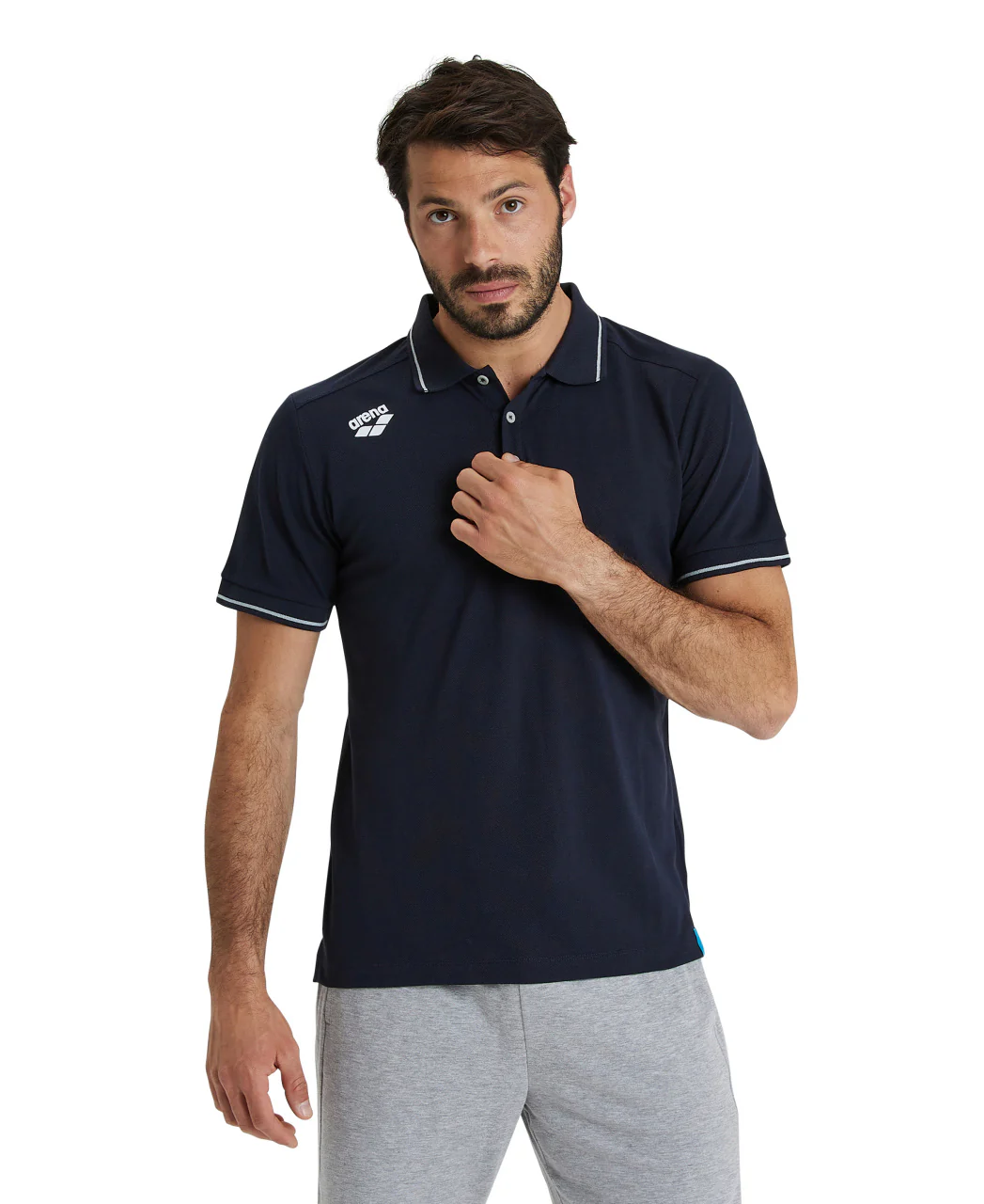 Camiseta Team Poloshirt Solid Cotton - Azul Marino - Imagen 3
