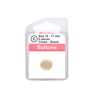 Botón Plástico Redondo Plano Crema