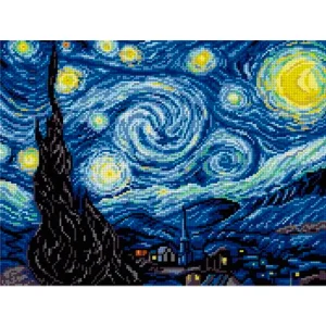 Kit de Esterilla para Bordar Starry Night Van Gogh 30x40 Ariadna