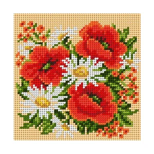 Kit de Esterilla para Bordar Flores 15x15 Ariadna