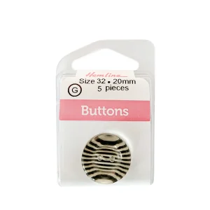 Botón Plástico Redondo Cebra 32mm 5un