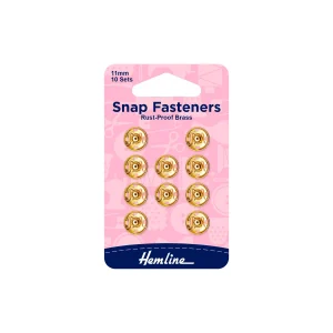 Broches a Presión Gold 11mm 10un Hemline