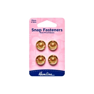 Broches a Presión Gold 15mm 4un Hemline