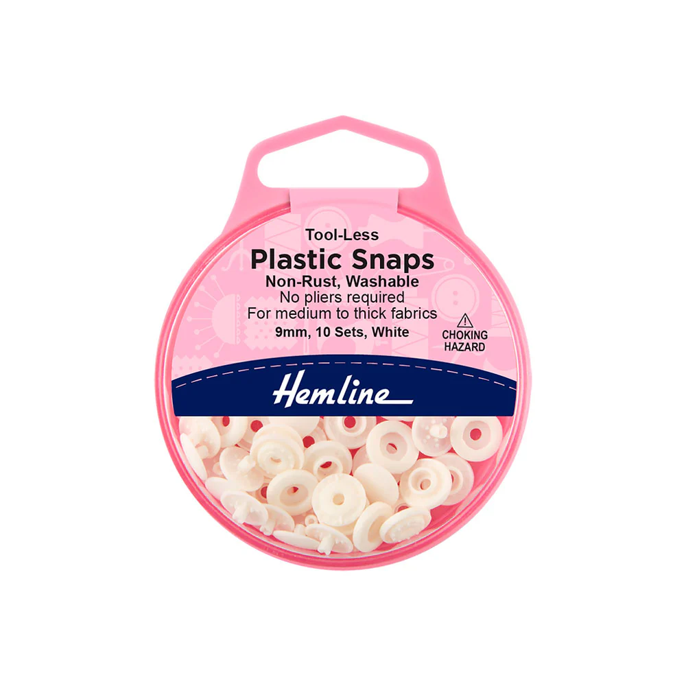 Broches a Presión 9mm Plástico 10 Sets - Hemline