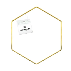 Argolla Metálica Hexágono Gold 25 cm