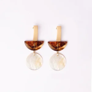 Geometric Love Earrings, Amarillo Claro