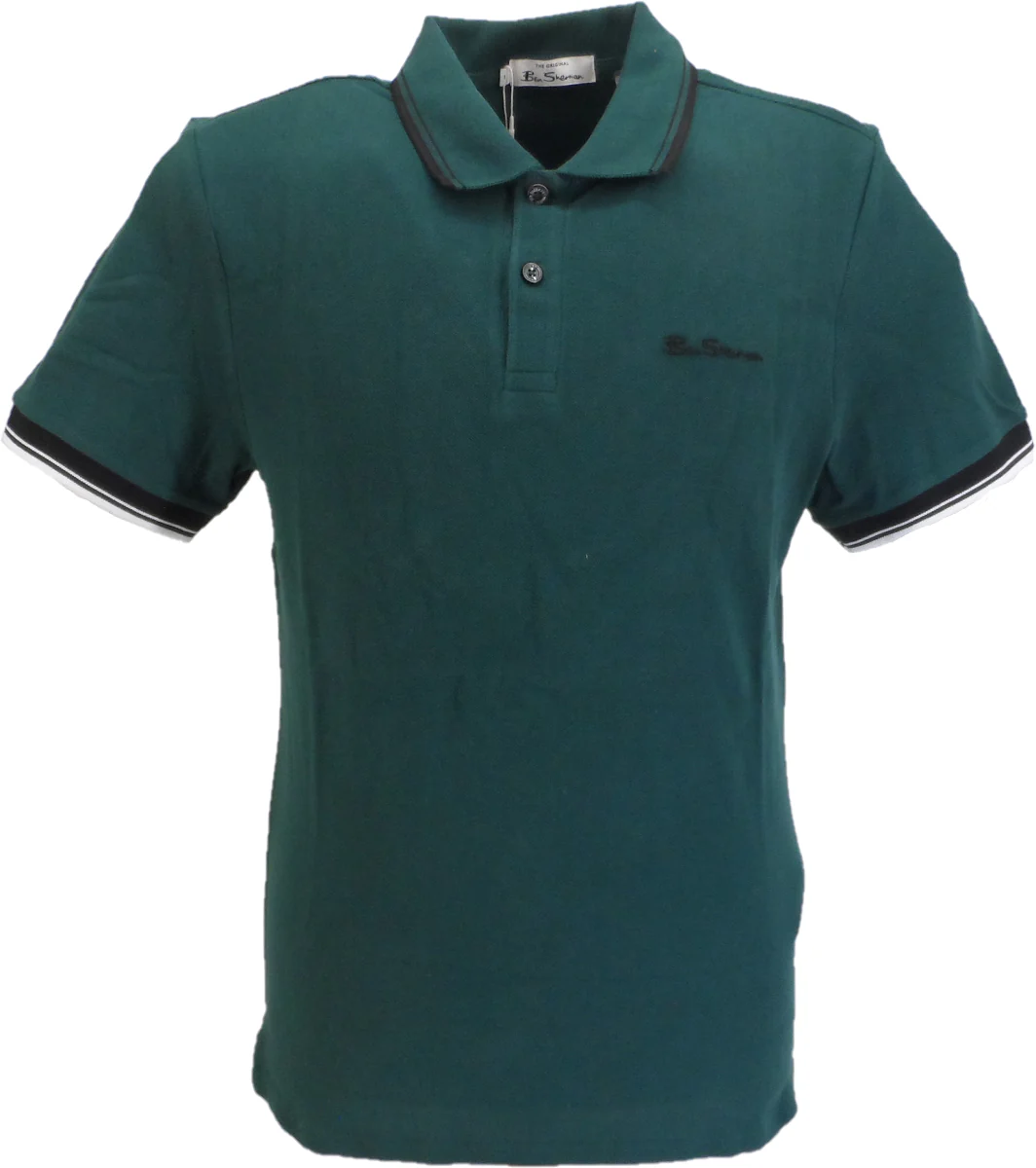 Ben Sherman Men's Signature Ocean Green 100% Cotton Polo Shirt