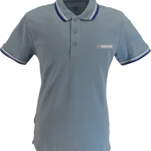 Lambretta Ashley Blue/White/Sodalite Retro Target Logo 100% Cotton Polo Shirts