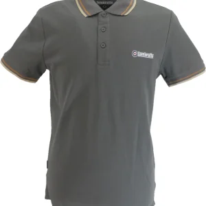 Lambretta Granite Grey Retro Target Logo 100% Cotton Polo Shirts