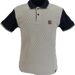 Trojan Mens Navy Blue Ottoman Rib Polo Shirt