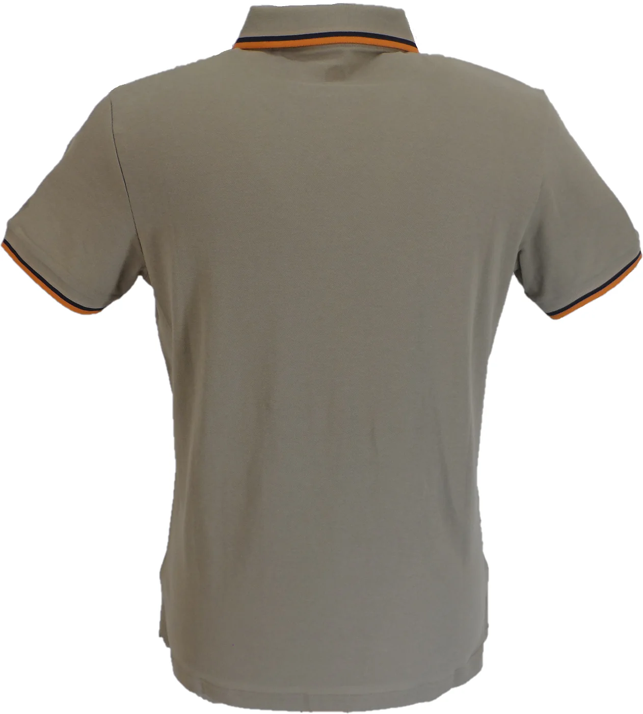 Lambretta Chashew/Stone/Navy/Orange Retro Target Logo 100% Cotton Polo Shirts - Imagen 3