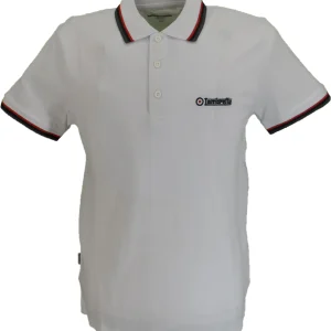 Lambretta White/Red/Navy/Iron Grey Retro Target Logo 100% Cotton Polo Shirts