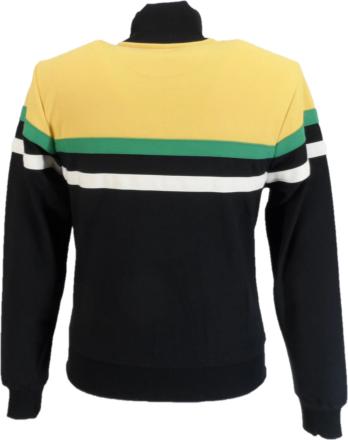 Trojan Mens Black Panel Stripe Track Tops - Imagen 3