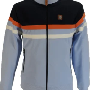 Trojan Mens Powder Blue Panel Stripe Track Tops