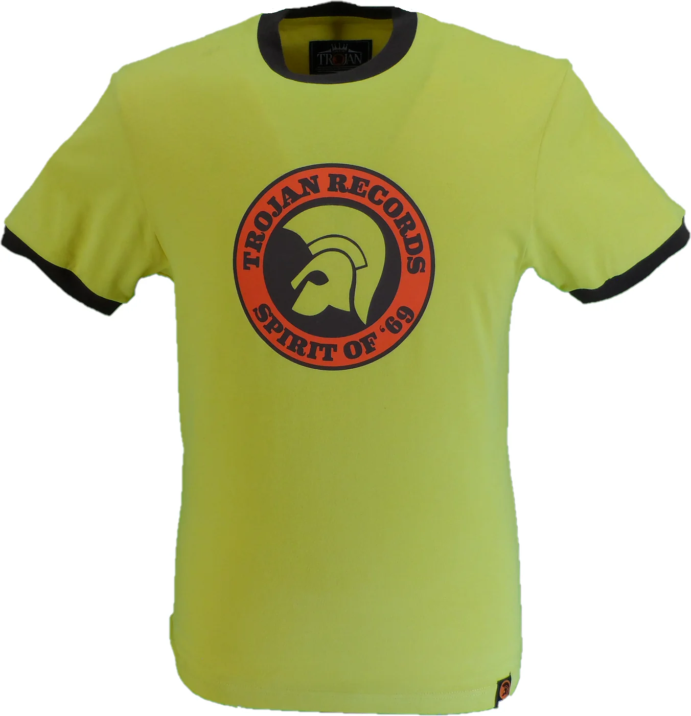 Trojan Mens Mustard Yellow Spirit of 69 100% Cotton Peach T-Shirt