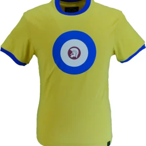 Trojan Mens Mustard Target 100% Cotton Peach T-Shirt