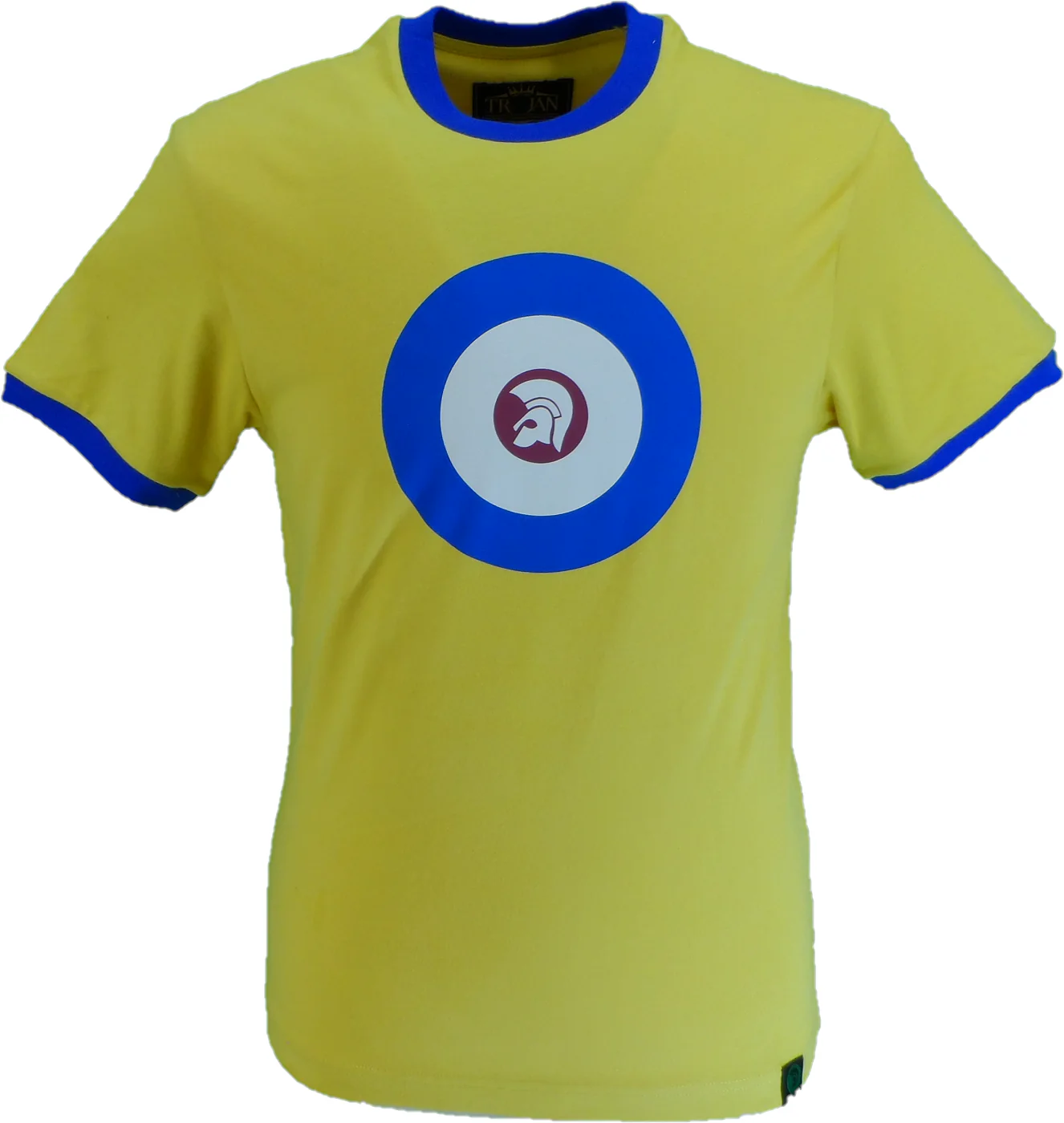 Trojan Mens Mustard Target 100% Cotton Peach T-Shirt