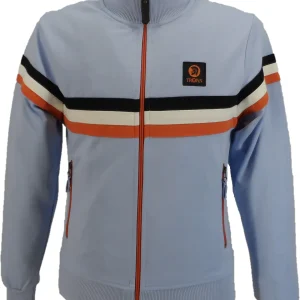Trojan Mens Powder Blue Twin Stripe Track Tops
