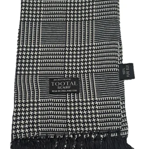 Tootal Black/White Prince of Wales Silk 100% Silk Scarf