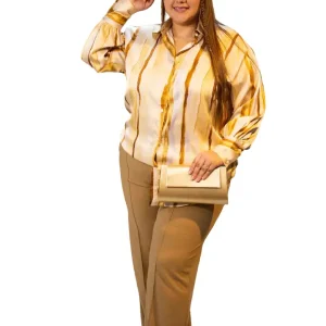 Blusa plus mujer sofisticada