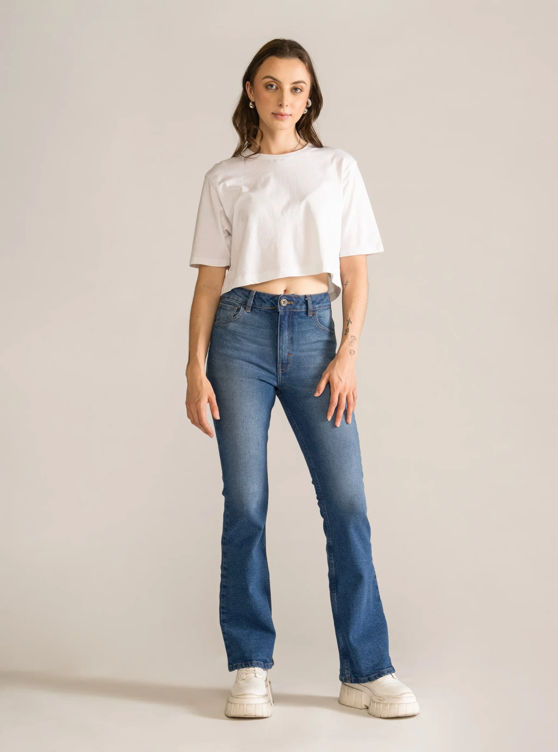 Basic Cropped Tee, Blanco - Imagen 4